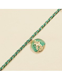 PULSERA DE CADENA VESPER acabado VERDE / DORADO