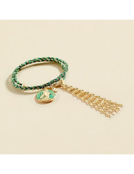 PULSERA DE CADENA VESPER acabado VERDE / DORADO
