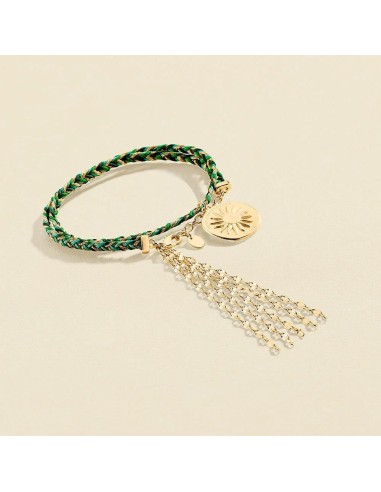 PULSERA DE CADENA VESPER acabado VERDE / DORADO