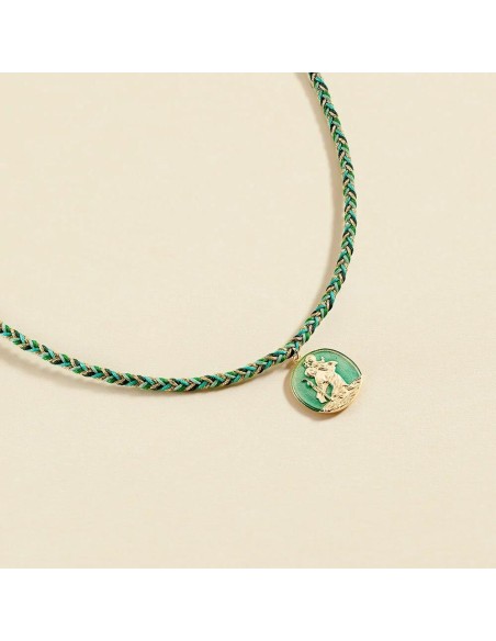 PULSERA DE CADENA VESPER acabado VERDE / DORADO