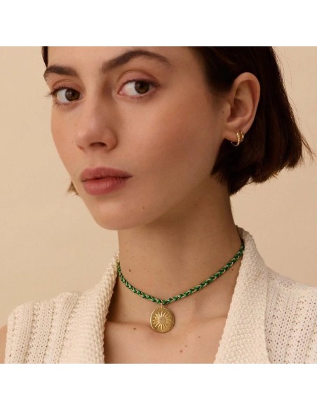 PULSERA DE CADENA VESPER acabado VERDE / DORADO