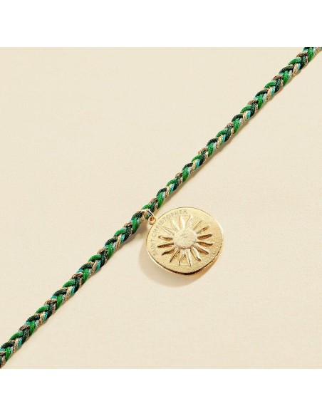 PULSERA DE CADENA VESPER acabado VERDE / DORADO