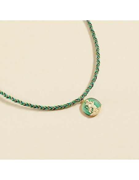 PULSERA DE CADENA VESPER acabado VERDE / DORADO