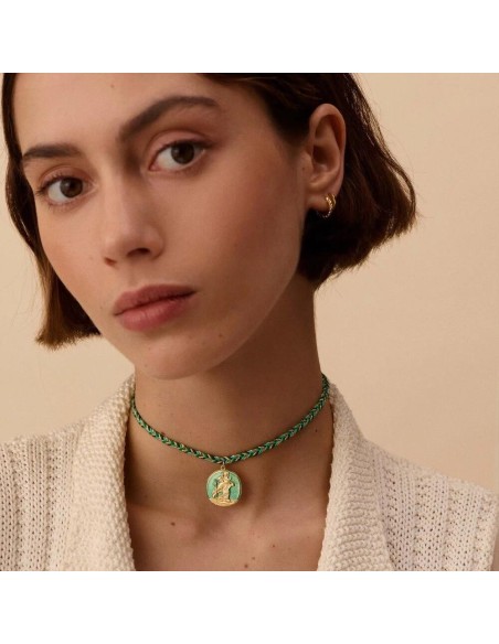 PULSERA DE CADENA VESPER acabado VERDE / DORADO