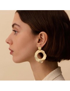 Pendientes largos VENUS acabado Dorado 2