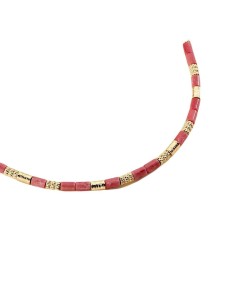 Collar corto PETRA acabado Rhodochrosyte / dorado 