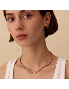 Collar corto PETRA acabado Rhodochrosyte / dorado  2