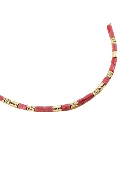 Collar corto PETRA acabado Rhodochrosyte / dorado 