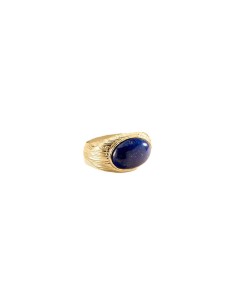 Anillo ancho PETRA acabado Lapis / Oro 