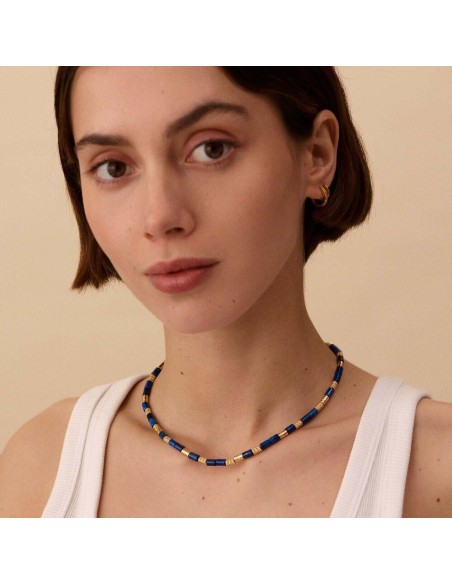 Collar corto PETRA acabado Lapis / Oro