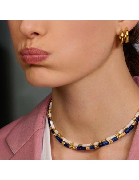 Collar corto PETRA acabado Lapis / Oro