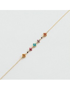 Pulsera Agatha París de cadena BELOVED multicolor acabado oro