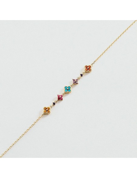 Pulsera Agatha París de cadena BELOVED multicolor acabado oro