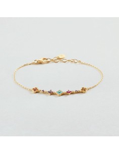 Pulsera Agatha París de cadena BELOVED multicolor acabado oro 2