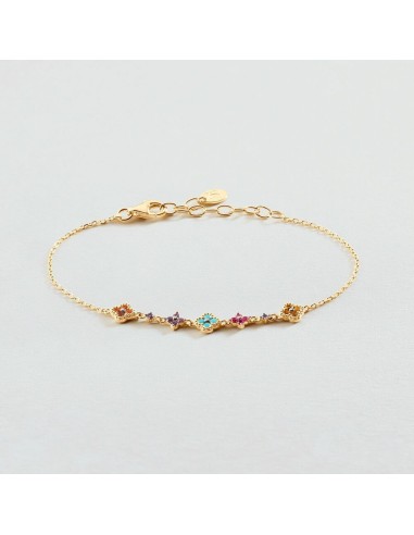 Pulsera Agatha París de cadena BELOVED multicolor acabado oro
