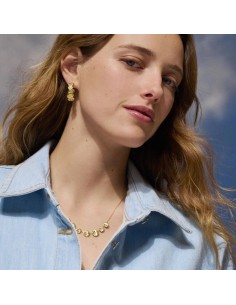 Pendientes de criolla AGATHA PARÍS BLOSSOM acabado dorado 2