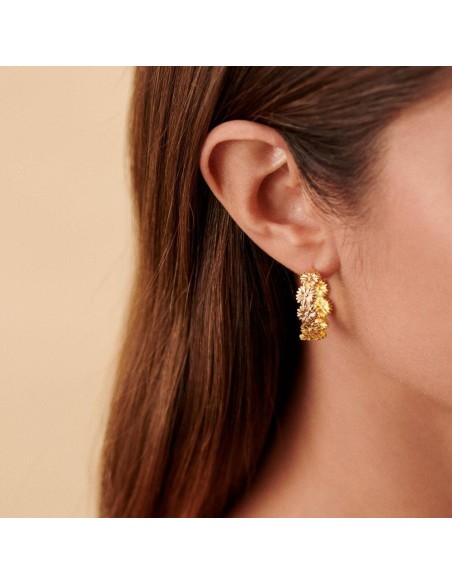 Pendientes de criolla AGATHA PARÍS BLOSSOM acabado dorado