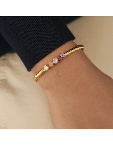 PULSERA RÍGIDA VAGUE - MULTICOLOR acabado ORO