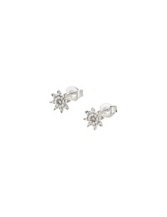 PENDIENTES CORTOS SPACE AGE - CRISTAL acabado PLATEADO