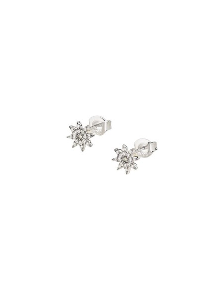 PENDIENTES CORTOS SPACE AGE - CRISTAL acabado PLATEADO