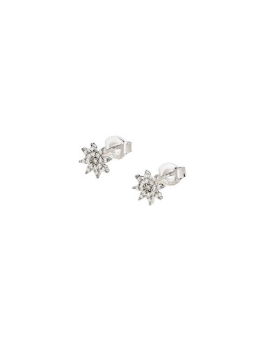 PENDIENTES CORTOS SPACE AGE - CRISTAL acabado PLATEADO