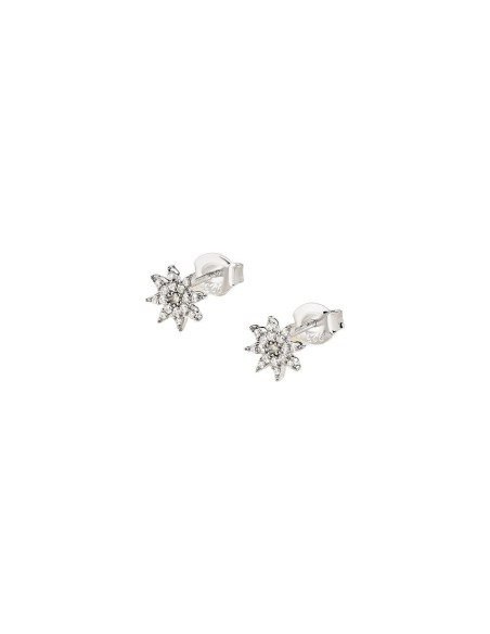 PENDIENTES CORTOS SPACE AGE - CRISTAL acabado PLATEADO