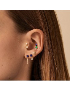 PIERCING MINI PRECIEUX de plata - LAPISLAZULI AZUL acabado oro 2
