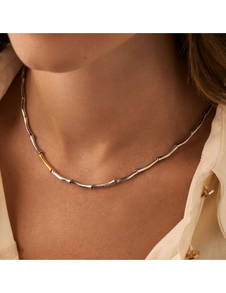 COLLAR CORTO BAMBOO - acabado PLATA / ORO