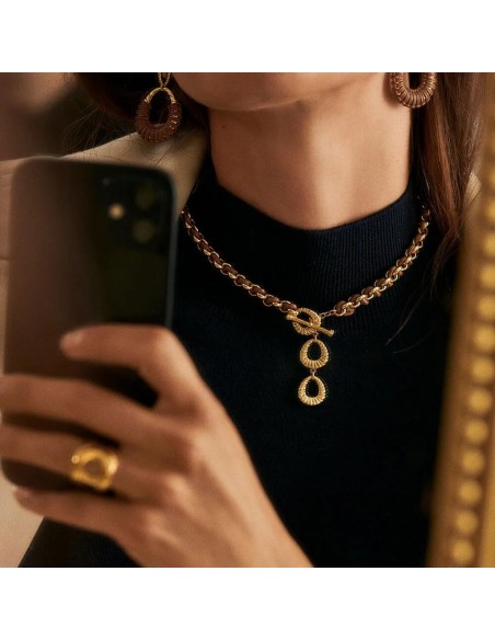 COLLAR MIDI TWIGGY - acabado ORO / CAMELLO