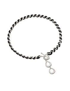 COLLAR MIDI TWIGGY - acabado PLATEADO / AZUL OSCURO