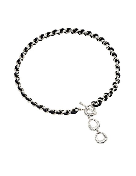 COLLAR MIDI TWIGGY - acabado PLATEADO / AZUL OSCURO
