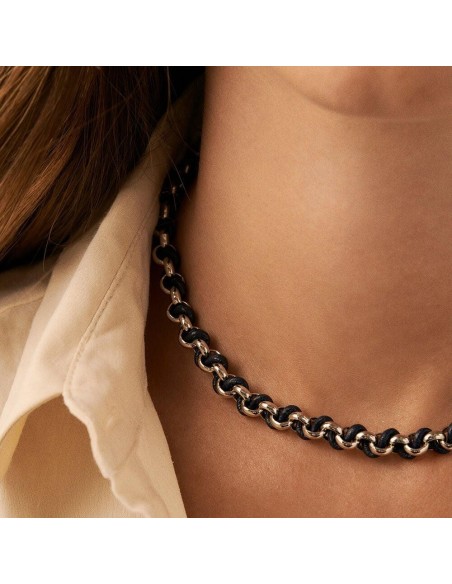 COLLAR MIDI TWIGGY - acabado PLATEADO / AZUL OSCURO