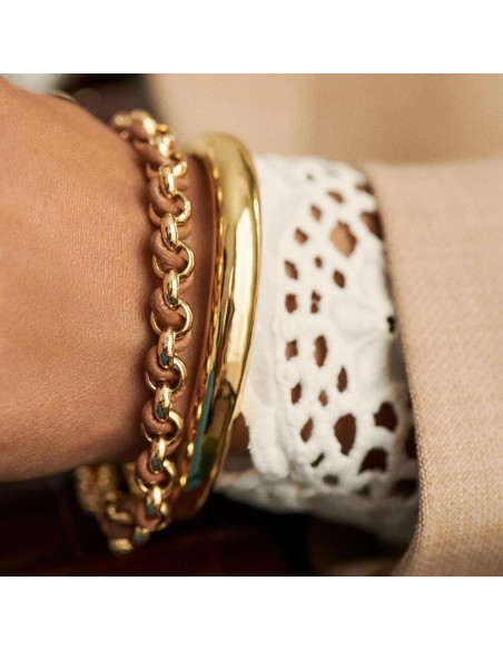 PULSERA DE CADENA TWIGGY - acabado ORO / CAMELLO
