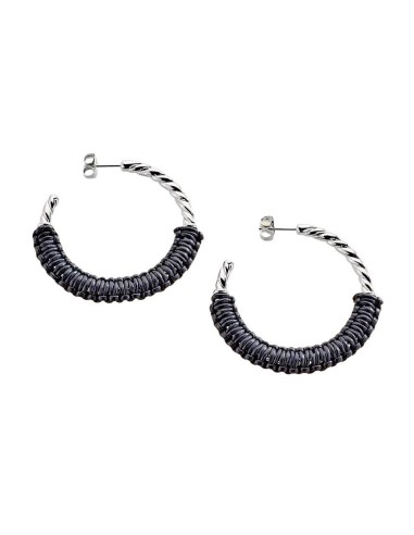 CRIOLLAS TWIGGY - acabado PLATEADO / AZUL OSCURO