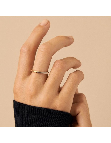 ANILLO FINO BAMBOO - acabado PLATA / ORO