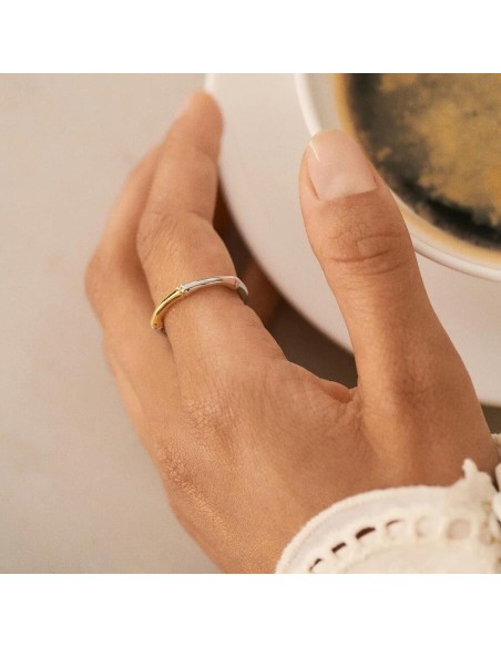 ANILLO FINO BAMBOO - acabado PLATA / ORO