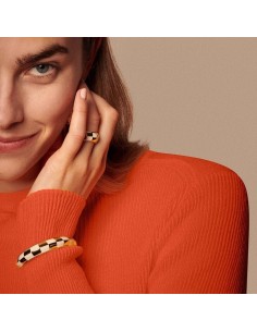 Pulsera rígida BRIGITTE - acabado Marfil / Oro 2