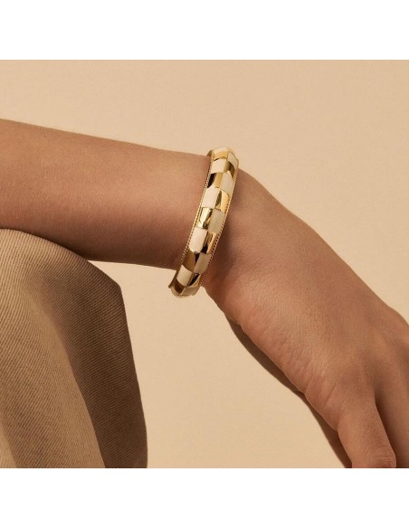 Pulsera rígida BRIGITTE - acabado Marfil / Oro