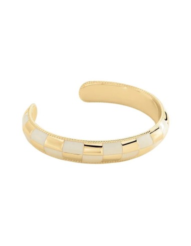 Pulsera rígida BRIGITTE - acabado Marfil / Oro