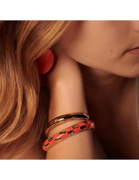 Pulsera rígida BRIGITTE - acabado Naranja / Oro