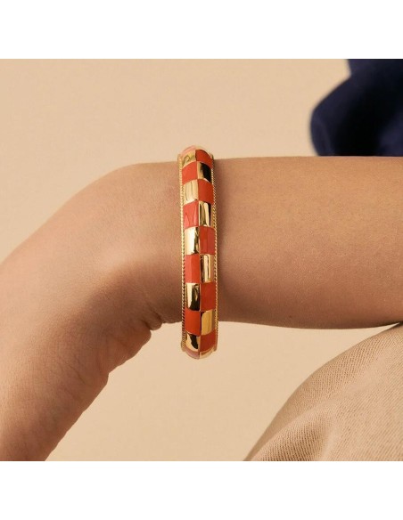 Pulsera rígida BRIGITTE - acabado Naranja / Oro