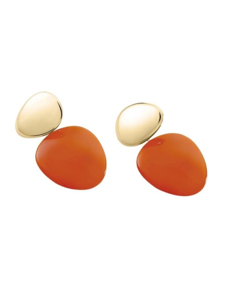 Pendientes largos BRIGITTE - acabado Naranja / Oro