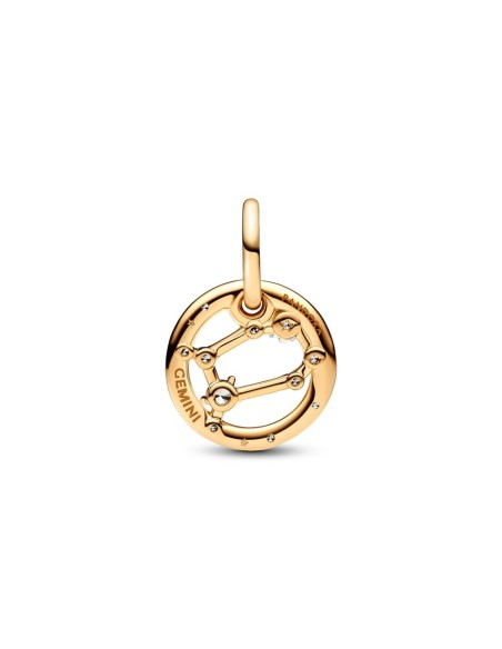 Charm Colgante con un recubrimiento en oro de 14k Zodiaco Géminis Pandora
