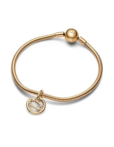 Charm Colgante con un recubrimiento en oro de 14k Zodiaco Géminis Pandora