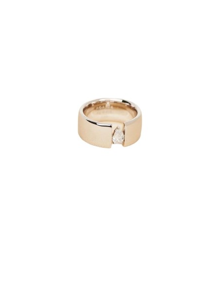 Anillo ancho JADE - Cristal / Plateado