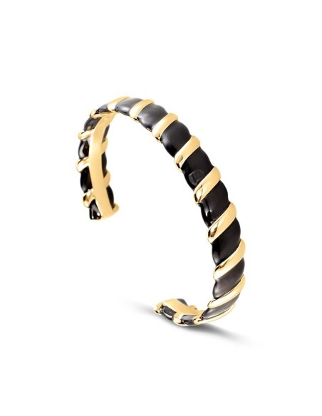 Pulsera rígida SESHA - Negro / Oro