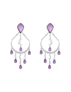 Pendientes largos de AGATHA PARÍS con amatista de la colección FLY de Sara Carbonero 2