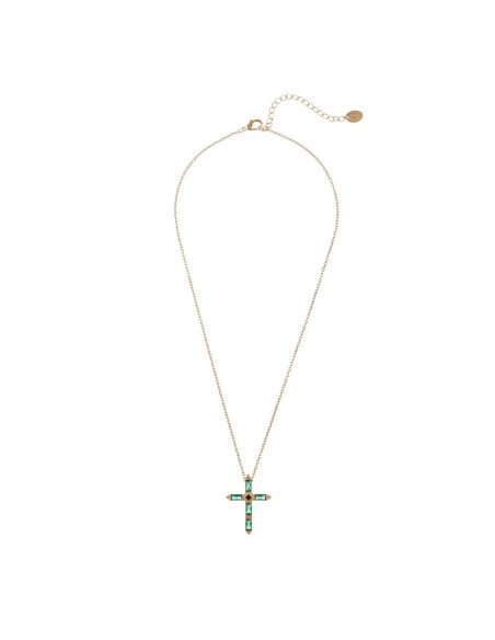 NEC1DORIS - Collar cruz verde esmeralda