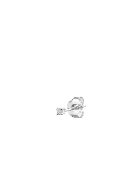 Piercing tipo botón de plata con circonita blanca de 2 mm