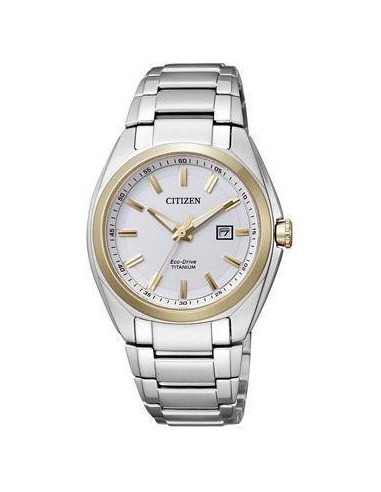 Reloj Citizen Super Titanium TI+IP Sra.  Eco Drive 221. Bicolor. Reserva 6 meses 